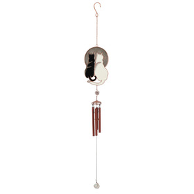 ##Gazing Cats with Metal Resin Windchime