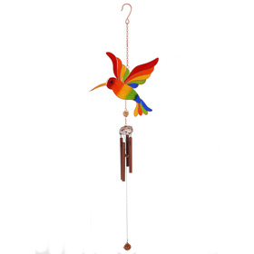 ##Multicoloured Hummingbird Windchime with Aluminium Chimes