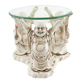 ##Buddha Resin Oil Burner with Glass Top