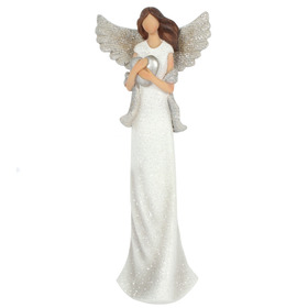 ##Amara Medium Glitter Angel Resin Ornament