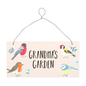 ##Grandma's Garden MDF British Garden Birds Sign