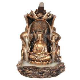 ##Bronze Buddha Resin Backflow Incense Burner