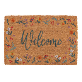 ##Natural Botanical Welcome Coir Doormat