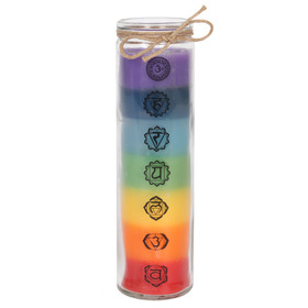 ##Tall Chakra Candle in Glass Tube