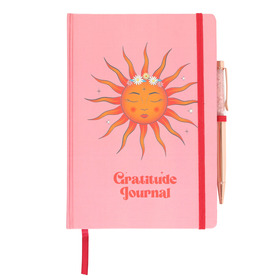 ##The Sun Gratitude Journal Paper Notebook with Rose Quartz Pen