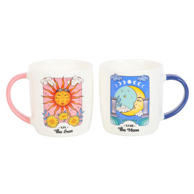 ##Sun & Moon Celestial Ceramic Mug Set
