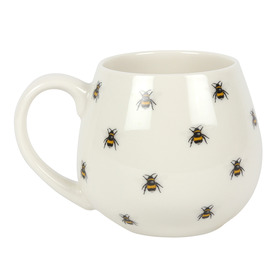 ##All Over Bee Print Ceramic Rounded Mug