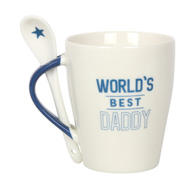 ##Ceramic World's Best Daddy Mug and Spoon Set
