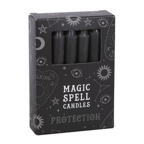 ##Set of 12 Black Wax Spell Unscented Candles