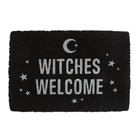 ##Black Witches Welcome Coir Doormat