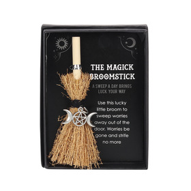 ##Triple Moon Mini Magick Wood and Grass Broomstick