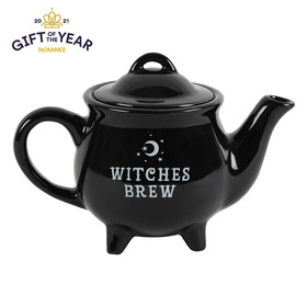 ##Witches Brew Ceramic Black Teapot