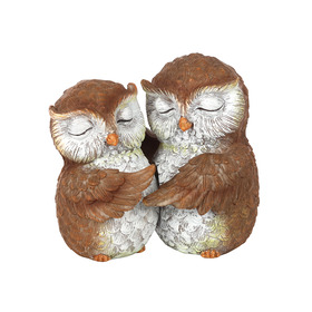 ##Birds of a Feather Owl Couple Resin Ornament
