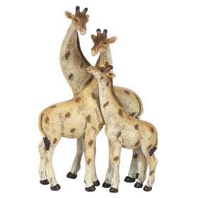 ##Spotted Giraffe Family Resin Ornament