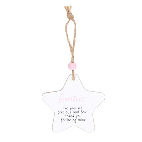 ##Aunties Hanging Star Sentiment MDF Sign