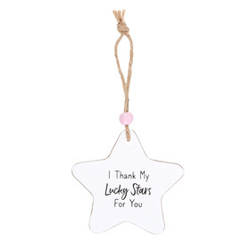 ##I Thank My Lucky Stars Hanging Star Sentiment MDF Sign