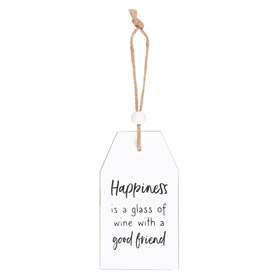 ##Happiness Is A Glass Of Wine Hanging Sentiment MDF Sign