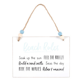 ##*Beach Rules Hanging MDF Sign