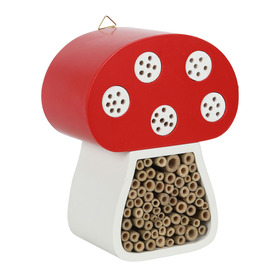 ##Toadstool Mushroom Shaped MDF and Bamboo Insect Hous