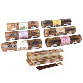 ##[6asst] Mandala Incense Sticks in Wooden Incense holder Box