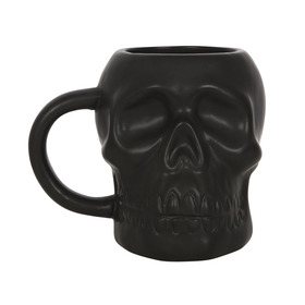 ##Matte Black Skull Ceramic Mug
