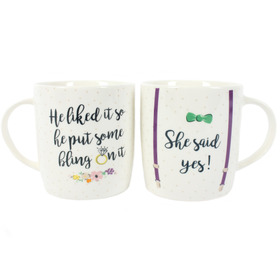 ##Set of 2 She said Yes Ceramic Mugs