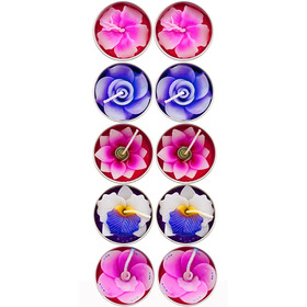 ##Set of 10 Scented Flower Candles