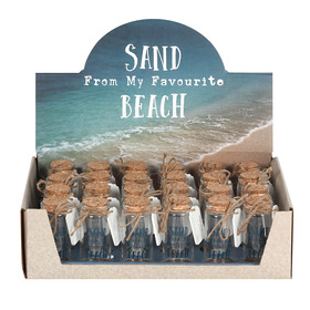 ##Beach Sand in Glass Bottle [Display of 24]