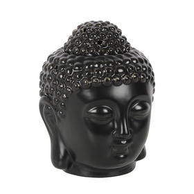 ##Black Buddha head Ceramic Oil Burner