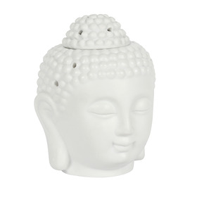 ##White Buddha Head Ceramic Oil Burner