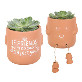 ##If Friends Were Flowers Sitting Terracotta Plant Pot Pal