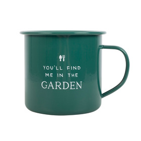 ##Find Me in the Garden Metal Enamel Style Mug
