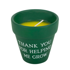##Thank You for Helping Me Grow  Citronella Wax Candle in Ceramic Pot