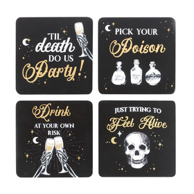##Set of 4 Til Death Do Us Party MDF Coasters