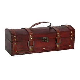 ##Long Wooden Chest with Metal Studs