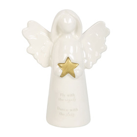 ##Fly With The Angels Sentiment Ceramic Angel Ornament